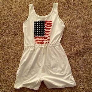 One piece American flag romper size large